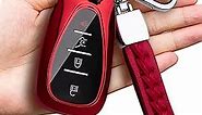 for Chevy Key Fob Cover, Key Fob Case TPU Protector with Key Chain Compatible for Chevy 2024 2023 2022 2021 2020 Malibu Camaro Cruze Traverse Volt Bolt Remote Keyless Entry (Red)