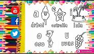 Dibujos de vocales para niños de 3 a 6 años APRENDE LAS VOCALES | Dibujos Felices
