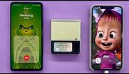 Incoming +Outgoing Call Samsung Z Flip3 +A72 vs IPHONE 11 Pro Max