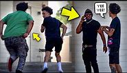 Throwing up Fake Gang Signs In The Hood Prank GETS WILD!