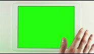 Tablet with green screen background - Chroma Key - No Copyright