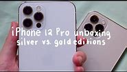 🍎 iPhone 12 pro silver and gold unboxing (128gb)