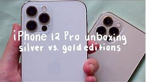 🍎 iPhone 12 pro silver and gold unboxing (128gb)