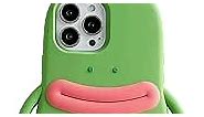 Yatchen for iPhone XR Kawaii Phone Case 3D Cartoon Cute Frog Phone Case Soft Silicone Unique Fun Cover Case for Women Girls Slim Fit Anti-Drop Protective Case for iPhone XR Green