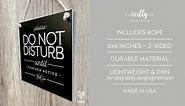 ONE 6x6 Inch Two-Sided Sign, Knock & Kindly Wait, Do Not Disturb ~ Exclusive Value Series with Elegant Designer Graphics ~ Ready to Hang (Black)