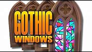 Gothic Stained Glass Windows with Video Screen