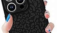tharlet Black Leopard Designed for iPhone 14 Pro Case, Cute Cheetah Print Pattern Rugged TPU Phone Case for Girls Women Men, Leopard Phone 14 Pro 6.1 Inch
