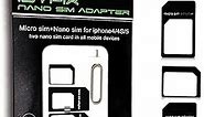 iSYFIX Sim Card Adapter Nano Micro - Standard 4 in 1 Converter Kit with Steel Tray Eject Pin