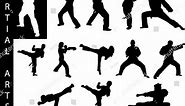 Collection Martial Art Silhouettes Check Out Stock Vector (Royalty Free) 12201439 | Shutterstock
