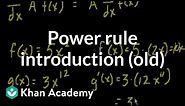 Power rule introduction (old) | Taking derivatives | Differential Calculus | Khan Academy
