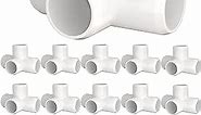 letsFix 3/4" PVC Fittings 4 Way (10-Pack), Furniture Grade PVC Pipe Connector 3/4 Inch PVC Elbow for All DIY PVC Structure and Frames, UV Resistant, Fits 3/4" Sch 40 PVC Pipes