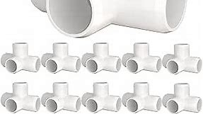 letsFix 3/4" PVC Fittings 4 Way (10-Pack), Furniture Grade PVC Pipe Connector 3/4 Inch PVC Elbow for All DIY PVC Structure and Frames, UV Resistant, Fits 3/4" Sch 40 PVC Pipes
