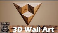 DIY : 3D Illusion Geometric Triangle Wooden Wall Art / Reclaimed wood wall art / Wall Accent