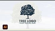 How to make a vintage tree logo design in adobe illustrator | Logo Design | Tree Logo