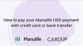 How to pay Manulife using your credit card via CardUp