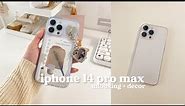 iphone 14 pro max unboxing + decorating my phone case ˚₊· ♡