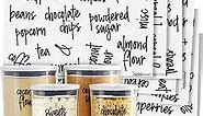 Talented Kitchen 157 Pantry Labels for Food Containers - Preprinted Black Script Kitchen Food Organization Labels for Storage Canisters and Jars (Water Resistant)