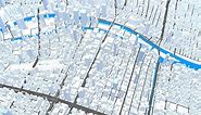 3d model Osaka map background loop. Spinning around Japan city air footage. Seamless panorama rotating over downtown backdrop.