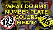 What do BMX number plate colors mean?
