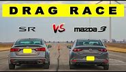 2022 Nissan Altima Midnight SR vs 2022 Mazda3 2.5, drag and roll race.