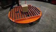 Hand lever operated manual turntable with gravity roller conveyor