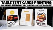 How to make table tent cards