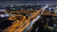 東大阪市役所 展望ロビーからの夜景 東大阪ジャンクション Night View from HIgashiosaka City Hall Observatory Osaka Japan
