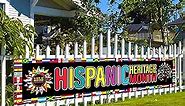 Nepnuser National Hispanic Heritage Month Decoration Fence Banner Latino 21 Spanish Speaking Countries Large Home Garden Outdoor Yard Hanging Sign-1.6 * 8.2ft