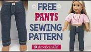 How to sew American Girl Doll pants with front pockets | Free PDF sewing Pattern