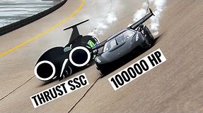 100000 HP Koenigsegg Jesko Black Devil vs Thrust SSC at Special Stage Route X