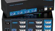4K@120Hz Displayport KVM Switch 3 Monitors 2 Computers 8K@60Hz DP KVM Switches Triple Monitor Dual Port for 2 PC/Laptops Share 4 USB 3.0 Ports Support Extended & Duplicate Display Mode