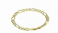Men's 10k Yellow Gold Hollow Figaro Bracelet, 8.5
