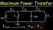 Maximum Power Transfer Theorem Using Nodal Analysis & Thevenin Equivalent Circuits