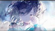 WINTER ANIME GIRL CRYING IN THE SNOW || 4K LIVE WALLPAPER