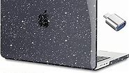 CISSOOK Sparkly Glitter Star Case for MacBook Pro 14 Inch with Touch ID Model A2918 A2992 M3 A2779 M2 A2442 M1 Pro Max, Black Hard Shell Case + Keyboard Cover for MacBook Pro 14 2023 2021 Release