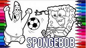 SpongeBob Patrick Football Coloring Pages/ Colouring Pages for Kids with Art Coloring Markers