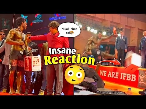 bodybuilder's angry on stage😡😶 #viral #viralvideo #shorts #mrolympia #nickwalker #bigramy #cbum
