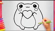 How to Draw a Frog Cute easy step by step Kawaii