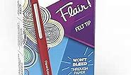 Paper Mate Flair Felt Tip Pens, Medium Point (0.7mm), Red, 12 Count