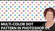 Photoshop - Multicolour Polkadot pattern - Fully Editable Design