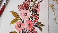 Watercolour pink flower illustration