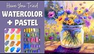 Watch the Amazing Results When Combining Watercolor with Pastel! #pastelpaintingtutorial