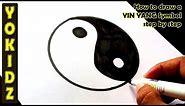 How to draw a YIN YANG symbol step by step