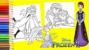 Coloring Disney Frozen 2 Anna & Elsa Sisters Hugging Time - Coloring Pages