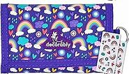 Trifold Rainbow Kids Wallet for Kids with Lanyards, Kids Wallets for Girls, Girls Wallets for Kids 8-10, Girls Wallets for Kids 6-8, Kid Wallet for Girls, Girl Wallet Girls, Girls Wallets for Kids 4-6