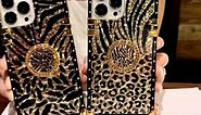 Samsung Galaxy S23 Ultra Case with Ring for Women, Gold Gorgeous Rhinestone Bling Diamond Kickstand, Premium for S23Ultra 6.8'' - Leopard