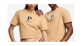 Polo Ralph Lauren x ASOS exclusive collab t-shirt with central logo in tan | ASOS