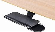 Under Desk Keyboard Tray, 20" x 11" Tray, 17.75" Track, One Knob Control, Undermount Sliding Computer Keyboard and Mouse Tray with Wrist Rest, Swivels 360° with Adjustable Height and ±15° Tilt