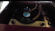 Columbia 360 K-2 record player playing a 78 RPM record