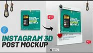 3D Instagram post mockup graphic design tutorial in pixellab Ft. amazingplay